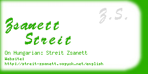 zsanett streit business card